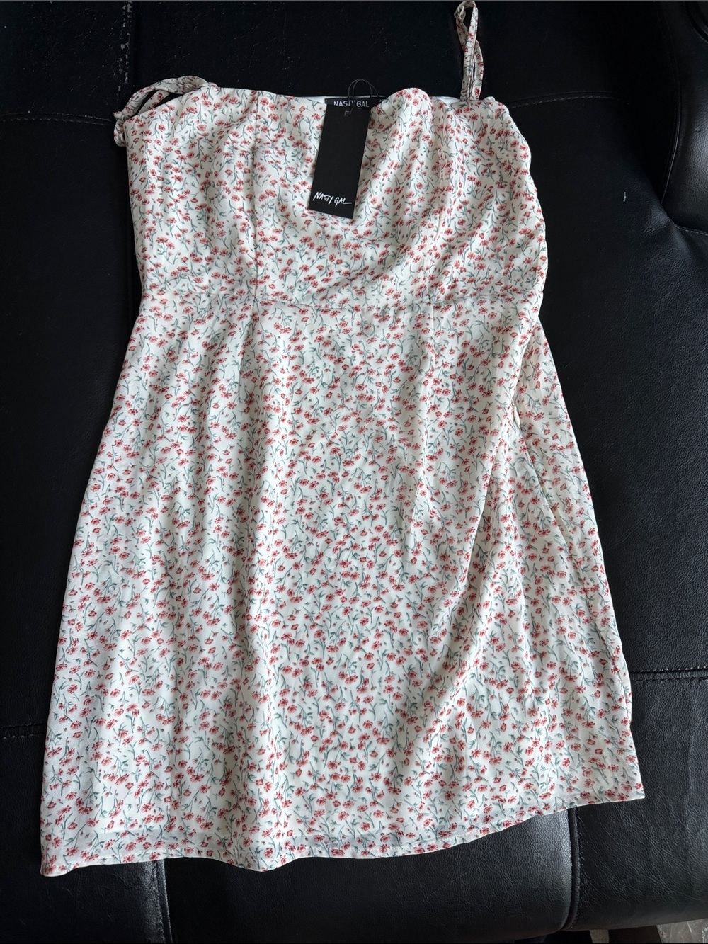 Nasty Gal Cream Mini Dress with Pink Floral Print NWT
